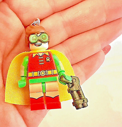 Batman Figure Keyring Couples Love Pink Batgirl Mini DC Bag Charm Gift Car Key