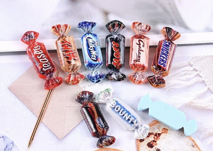 Chocolate Bar Resin Flatback Fake Cabochon Sweets Bounty Galaxy Mars Crafts prop