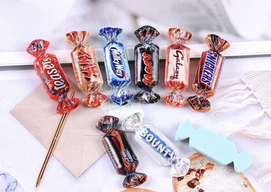 Chocolate Bar Resin Flatback Fake Cabochon Sweets Bounty Galaxy Mars Crafts prop