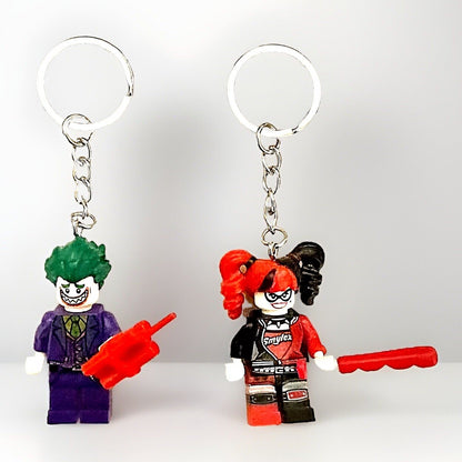 Batman Figure Keyring Couples Love Pink Batgirl Mini DC Bag Charm Gift Car Key