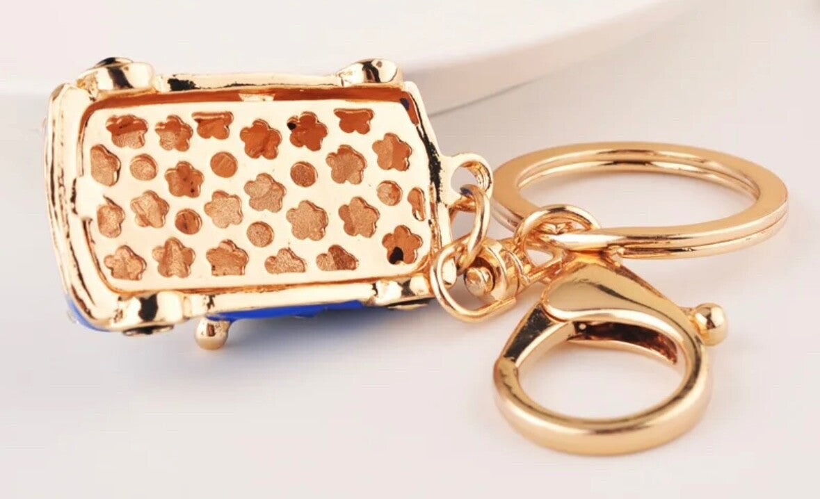 Mini Cooper Car Keyring Key Chain Gift Blue/Red/Black/Wine Rhinestone Metal Gift