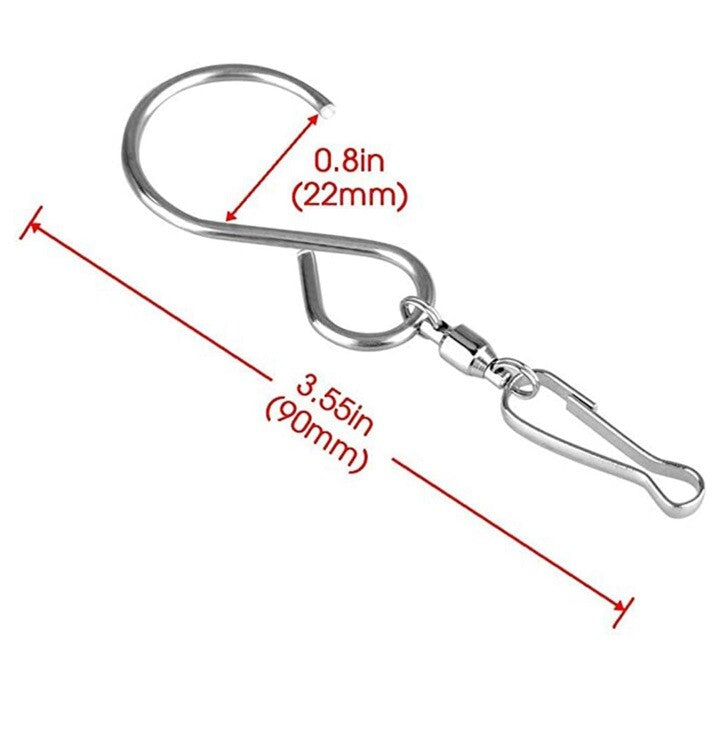 10 Swivel S Hooks Clip Hanging Windchime Suncatcher Rotating Garden Bird Steel