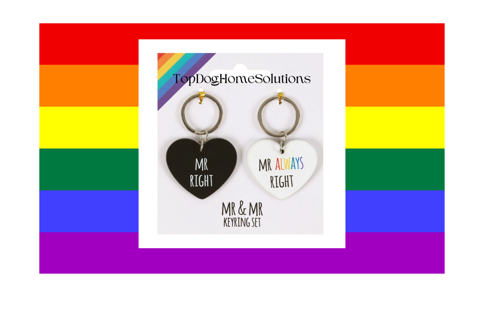 LGBT Mr & Mr Right Couples Keyring Set Mrs & Mrs Right Gift Valentines Wedding