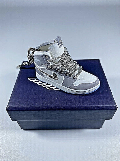 Mini Nike Keyring Sneakers 🔥3D Jordan 1 keychain Trainer Sports Shoe & gift box