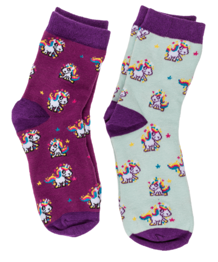Unicorn Magic Flannel Socks Christmas Kids pair expanding travel Novelty Gift