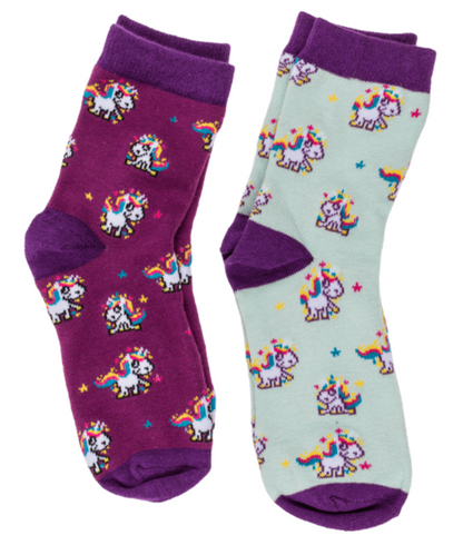 Unicorn Magic Flannel Socks Christmas Kids pair expanding travel Novelty Gift