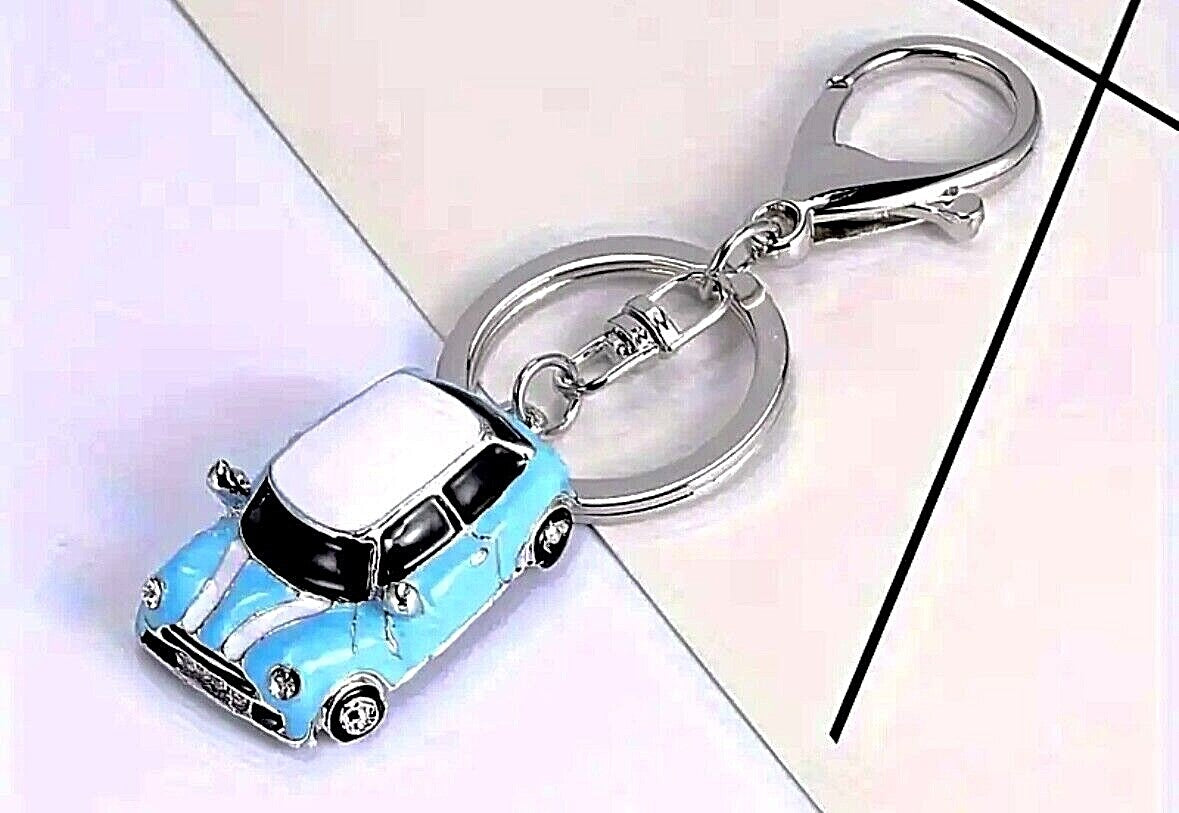 Mini Cooper Car Keyring Key Chain Gift Blue/Red/Black/Wine Rhinestone Metal Gift