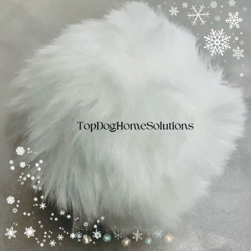 4 Xmas White Fluffy Pom Pom Hanging snowball Tree Bauble Decoration Quality