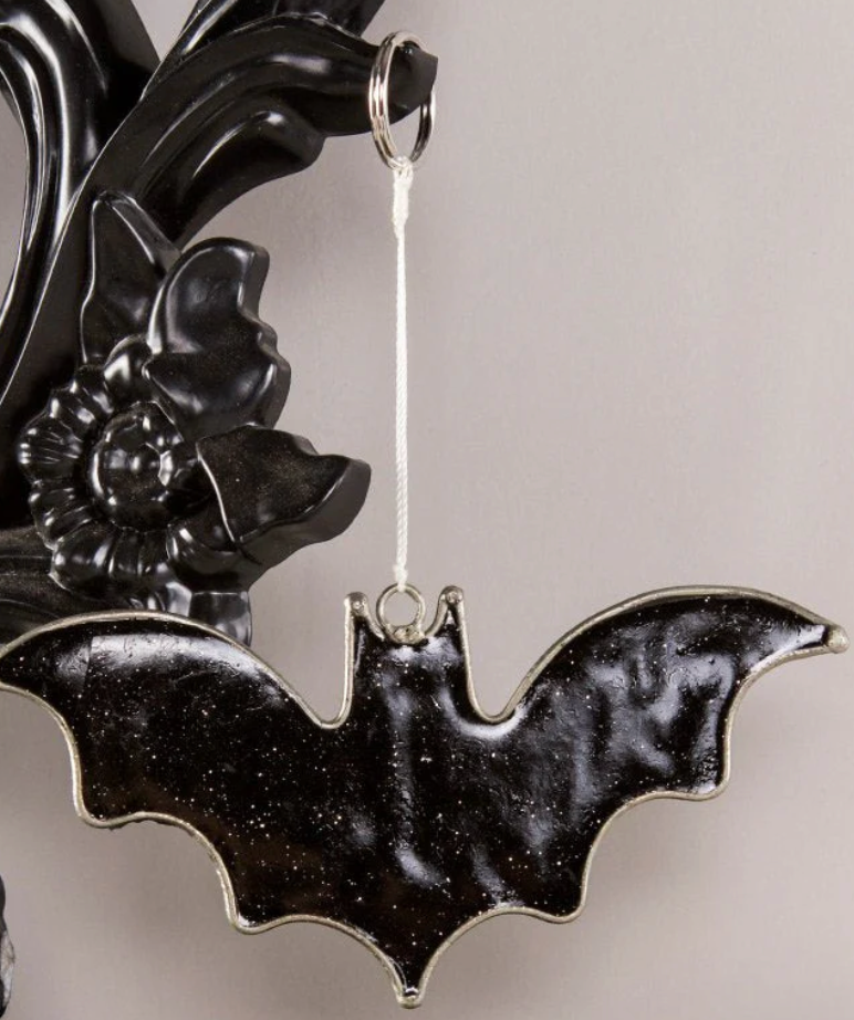 Hanging Halloween black cat sun catcher resin glass bat cauldron moon star decor