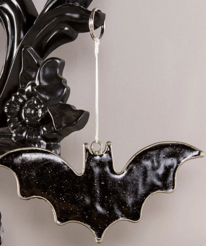 Hanging Halloween black cat sun catcher resin glass bat cauldron moon star decor