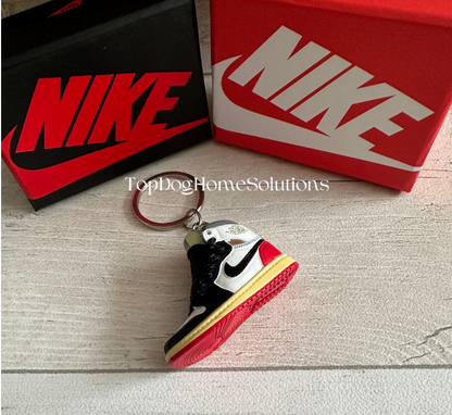 Mini Nike Keyring Sneakers 🔥3D Jordan 1 keychain Trainer Sports Shoe & gift box