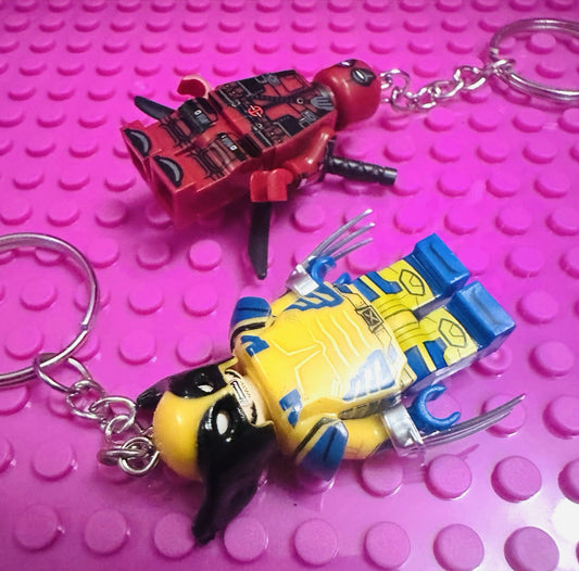 Set Deadpool Wolverine Mini Keyrings Car Keys Sons Dads Friends Christmas Gift
