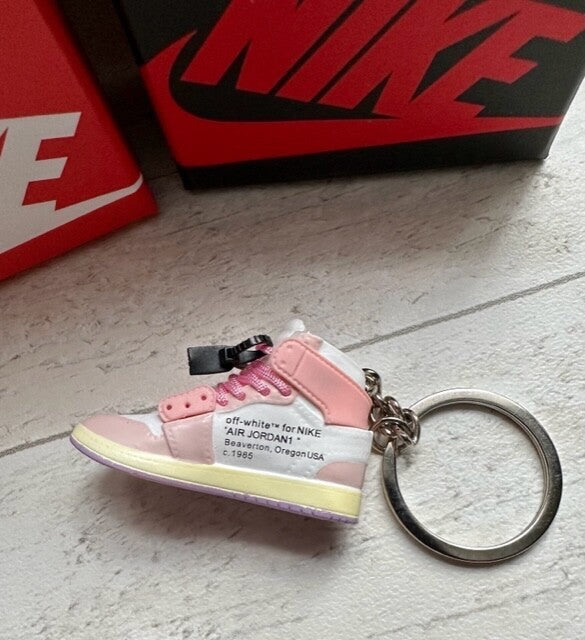 Mini Nike Jordan 3D Trainer sneaker Keyring Keychain Pink White shoe Gift Box