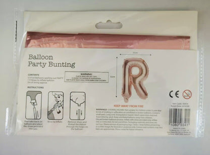 ROSE GOLD “PARTY” WORD LETTERING BALLOON SELF INFLATING NO HELIUM REQUIRED
