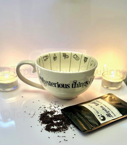 Gypsy Fortune Telling Tea Cup & Saucer Tea Leaf Reading Set Inc Tea leaves Gift
