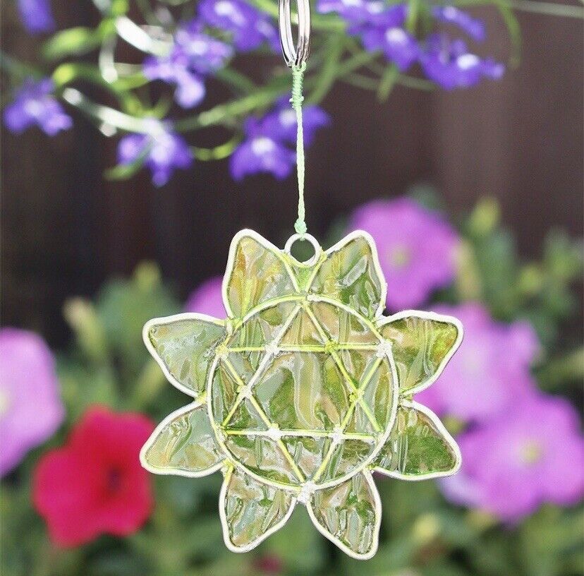 Sun catcher 7 Chakra spiritual sacral third eye hanging Handmade Colour Glass 