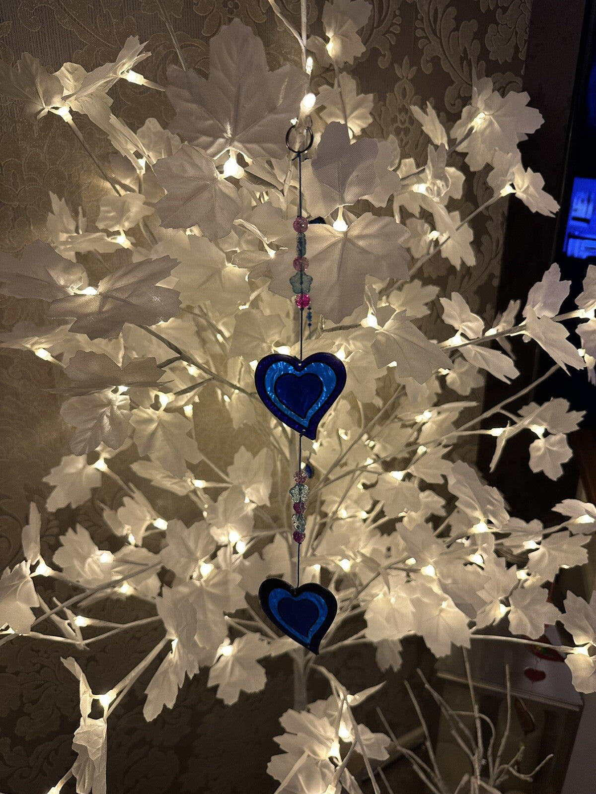 Blue Heart Suncatcher heart Window Decoration Garden Sun Catcher Hanging