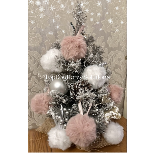 4 Xmas White Fluffy Pom Pom Hanging snowball Tree Bauble Decoration Quality
