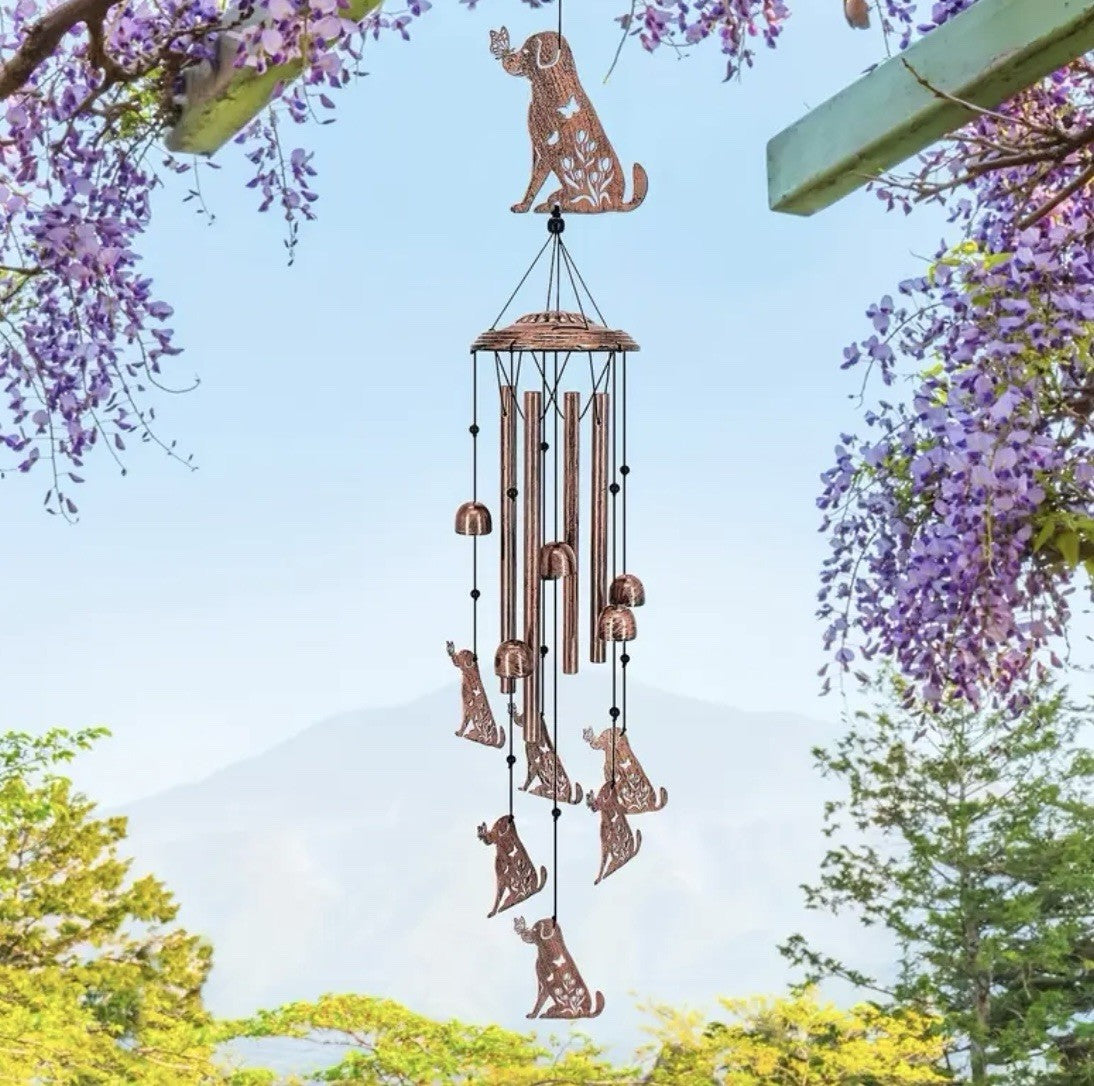 Animal Cat Dog Wind Chime Turtle Butterfly Outdoor Metal Home Patio Porch Garden