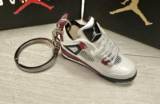 Mini Nike Jordan 4 3D Trainer sneaker Keyring Bordeaux Wine Shoe No Box