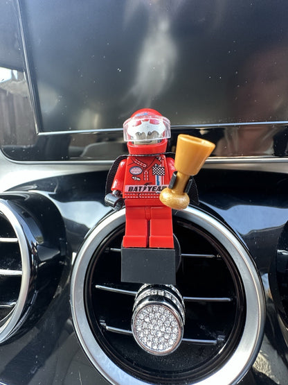 Motor Racing Batman Red Car Air Freshener Figure Mini Clip Vent Scent Comics