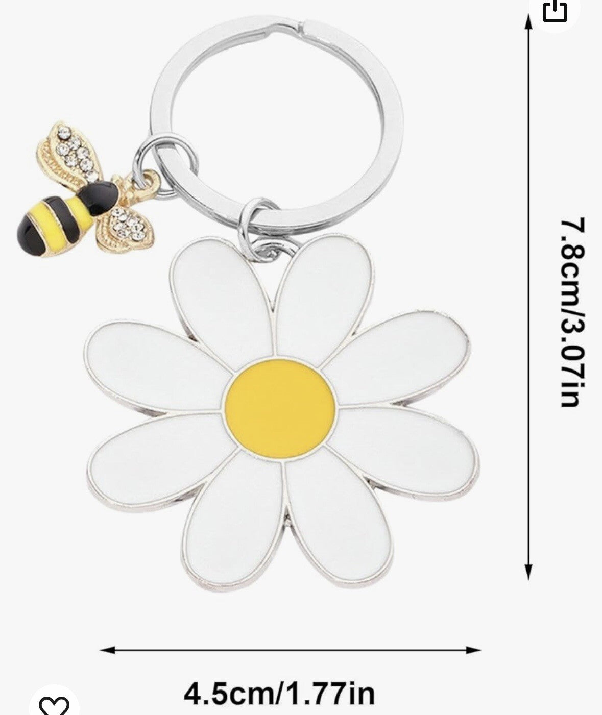 Flower Glitter Bee Daisy Keyring Pendant Charm Bag Car Keys Key Chain Gift Bag
