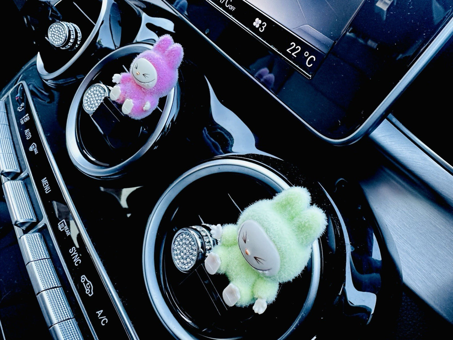 3D Monster Labububu Air Freshener Mini Figure flock Car Clip Vent Scent  Gift