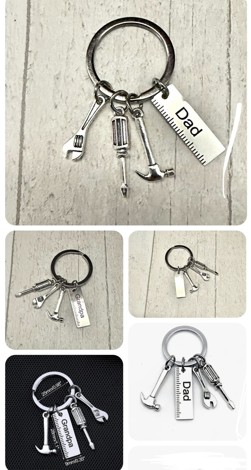 Tools Keyring Gift Dad Grandpa set DIY hammer screwdriver Stainless Steel UK🛠️