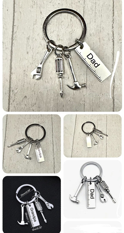 Tools Keyring Gift Dad Grandpa set DIY hammer screwdriver Stainless Steel UK🛠️