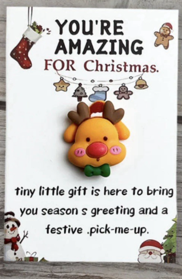 Christmas Gift Pocket Hug Your Amazing Santa Reindeer In Card Gift Secret Santa