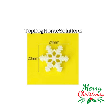 5 SNOWFLAKE CHRISTMAS GLITTER IRIDESCENT WHITE CARD RESIN EMBELLISHMENT CRAFTS