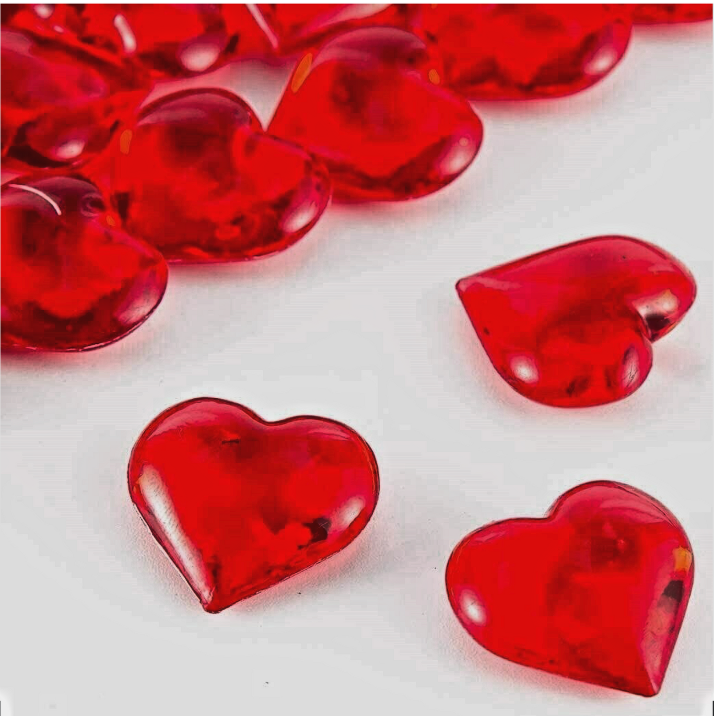 Reusable Red Acrylic Heart Crystals Gems Wedding Table Confetti Decoration 75g
