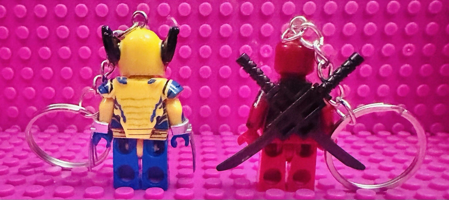 Set Deadpool Wolverine Mini Keyrings Car Keys Sons Dads Friends Christmas Gift