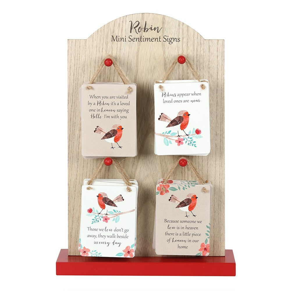 Winter Red Robin Mini Hanging Wooden Sign kitchen hall bereavement love Gift
