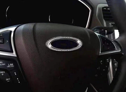 Car Ford Rhinestone Steering Wheel Center Emblem Trim Diamond Sticker Logo