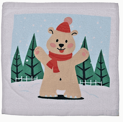 Snow Penguin Xmas Magic Flannel Face Towel cloth Kids Bath Wash Gift Christmas