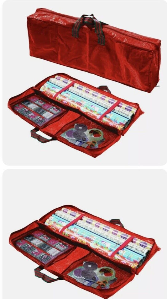 Christmas Storage Bag gift Wrap Fabric Paper, Tags & Bows 76 X 25 X 13cm Xmas