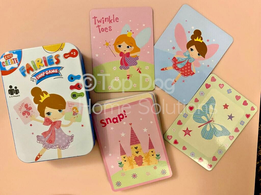🧚Kids Fairy/ Monster Snap Cards Learn & Play Tin Case Pre school Educational🧚