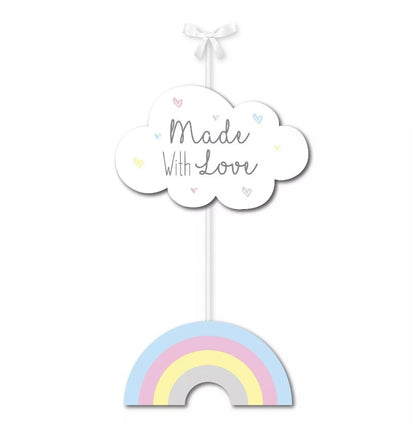 Baby Bedroom Hanging Nursery Girl Boy Moon & Star Rainbow Wooden Plaque Sign