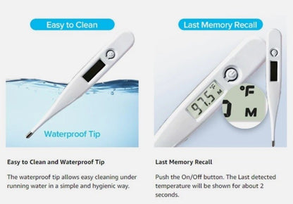 Digital Thermometer Medical LCD Temperature Alarm Baby Adult Oral Ear Arm Fever