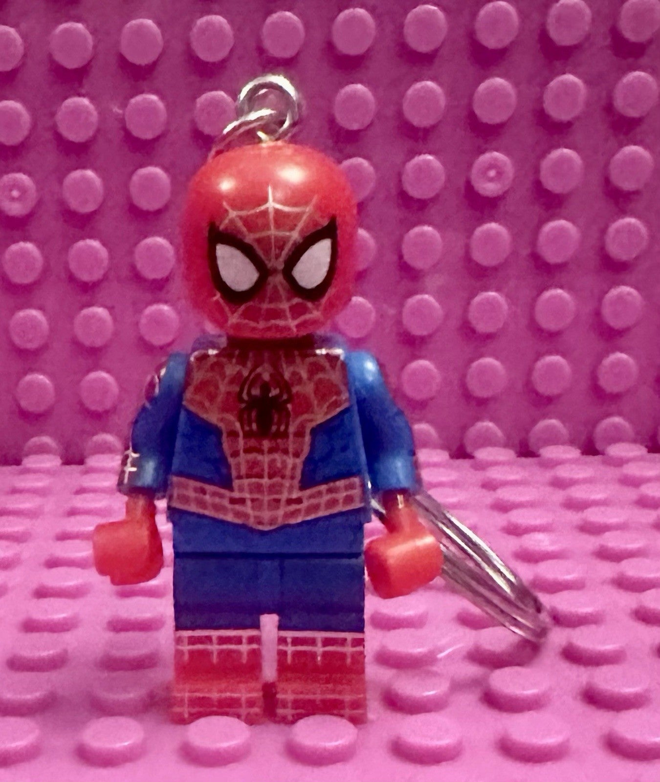 SPIDER-MAN KEYRING MARVEL BLUE & RED FIGURE CAR KEYS SUPERHERO INC GIFT BAG