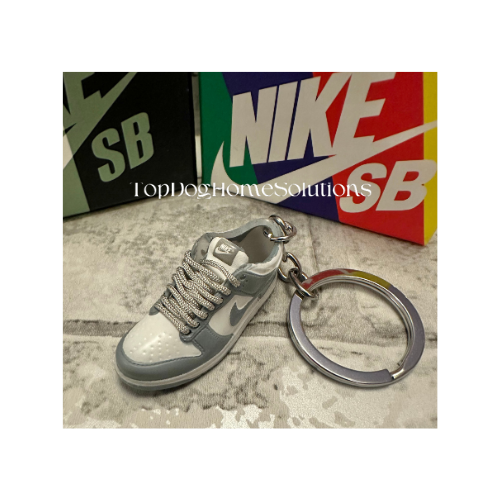 Nike Keyring Dunks SB Trainer Low White Grey Fog Sneaker 3D Keychain Only No Box
