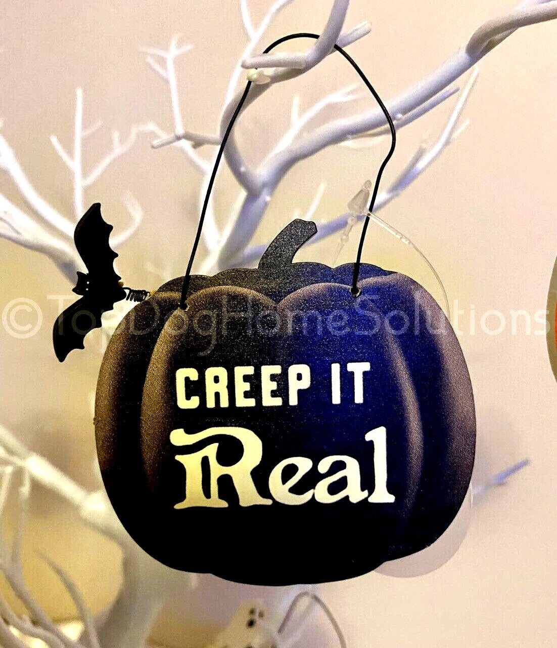Funny Halloween Sign Hanging Decoration Pumpkin Ghost Bat Rustic Humour joke