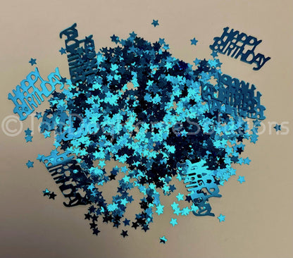 Happy Birthday table confetti Party scatter Bright Pink or Bright Blue