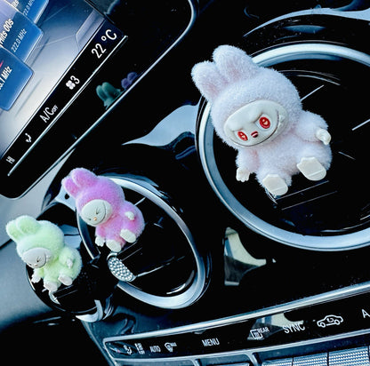 3D Monster Labububu Air Freshener Mini Figure flock Car Clip Vent Scent  Gift