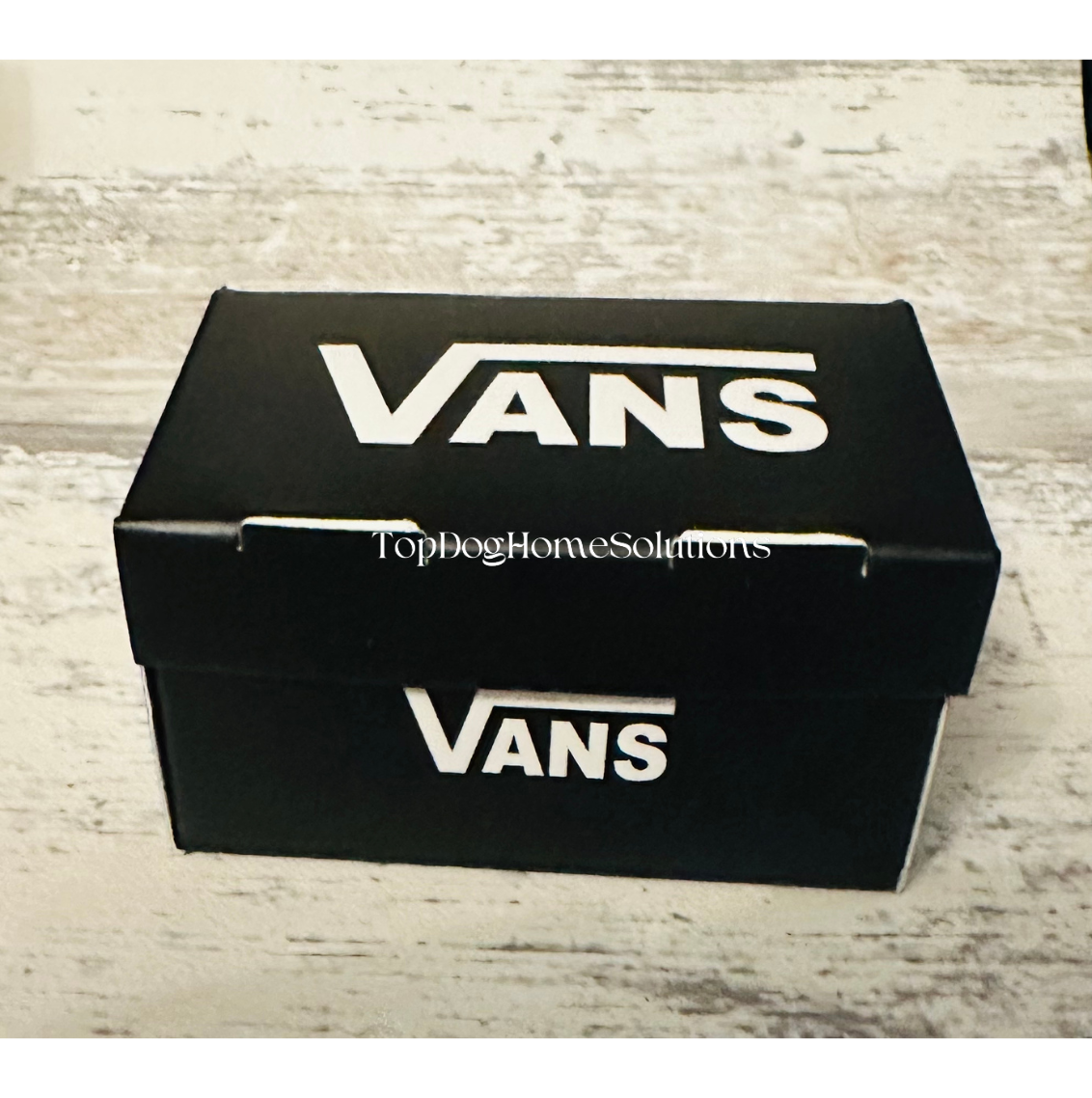 Vans & Fila Mini Trainer Sneaker Shoe Box Gift Sports Football Black White Blue