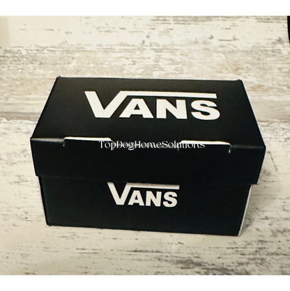 Vans & Fila Mini Trainer Sneaker Shoe Box Gift Sports Football Black White Blue