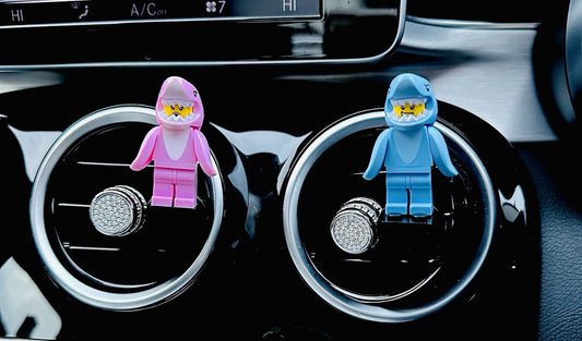 Sharks Pink Blue Air Freshener Mini Figure Car Clip Vent Scent Fathers Day Gift
