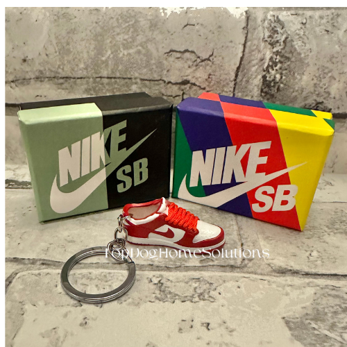Nike SB Dunks 3D Keyring Trainer University Red/ White Inc Box Sneaker Gift key