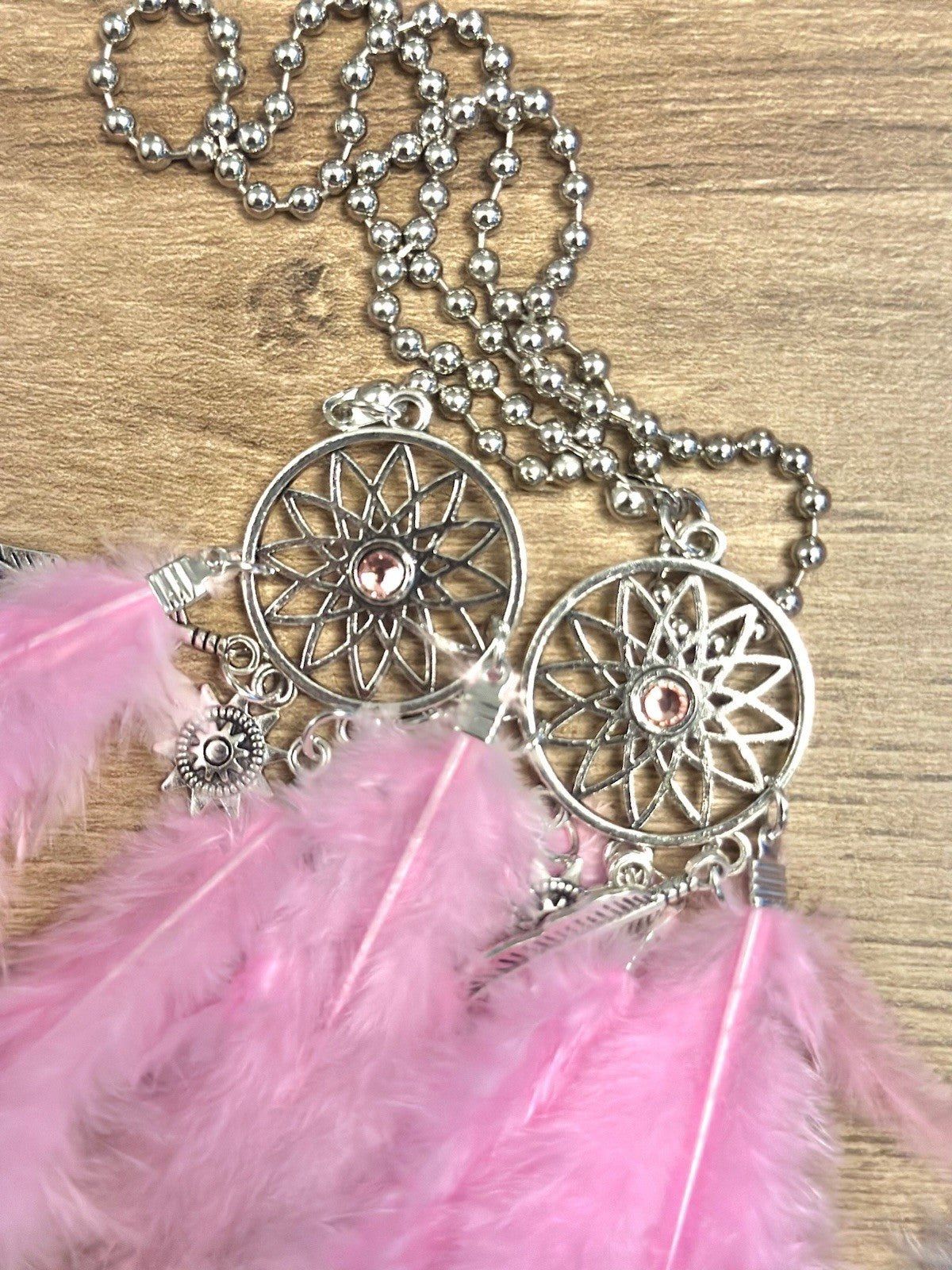 Hanging Car Dream Catcher Spiritual Grey Black White Mirror Interior Feather